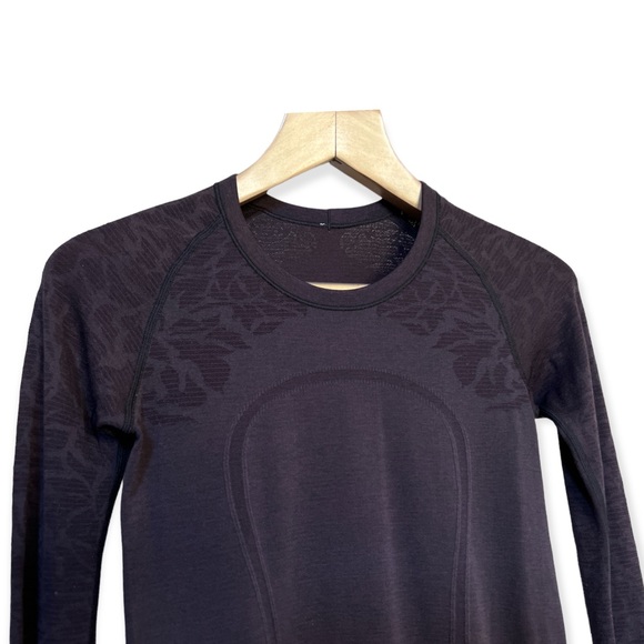 Lululemon Swiftly Tech Women’s Long Sleeve Black Cherry Crew, Size 6 - Picture 3 of 9